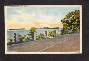 ME The Bluffs Bar Harbor Maine Mt Desert Island Acadia Park Linen Postcard