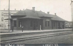 Depot, Kansas, Larned, RPPC, Santa Fe Railroad Station, Penny Weight Scale