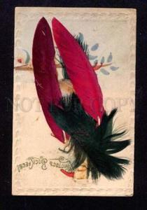 018452 Color PARROT Real FEATHERS vintage RUSSIAN EASTER RARE