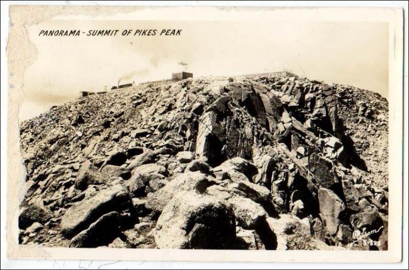 CO - RPPC, Panorama, Summit of Pikes Peak