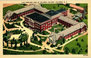 Aerial View Postcard Columbia College Columbia South Carolina