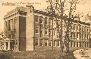 c1915 Lewis Recitation Hall Western Maryland College Westminster Sepia Albertype