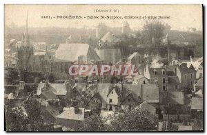 Old Postcard Fougeres Chateau St Sulpice Church and Lower Town