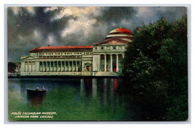 Fields Museum Night View Jackson Park Chicago Illinois IL 1907 DB Postcard Y5