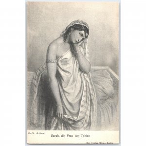 Postcard Sarah die Frau des Tobias Art Berlin Germany