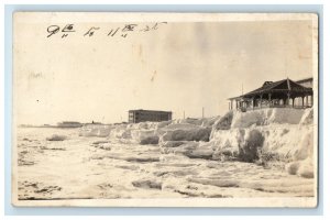 c1910's Goff's Bath Snow Winter Ocean City New Jersey NJ RPPC Photo Postcard 