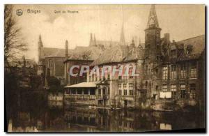 Old Postcard Bruges Quai du Rosaire