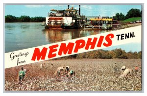 Postcard TN Greetings From Memphis Tenn. Tennessee Banner Card