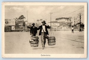 Brazil Postcard Quitandeiro (Vendor) Man Carrying Basket 1923 Posted