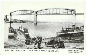 Transport Postcard - Saltash Bridge and Steam Ferry Boats c1924 - 2720