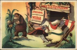 Dutch Fantasy Anthropomorphism Series Doremias Das Badger & Gorilla Postcard