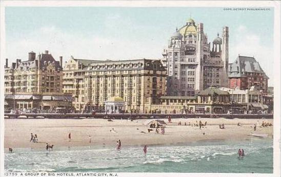 New Jersey Atlantic City A Group Of Big Hotels