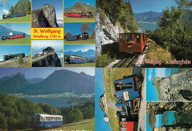 St Wolfgang Train 4x Austria Postcard s