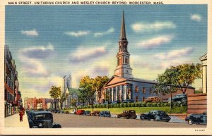 Massachusetts Worcester Main Street Unitarian Church and Wesley Church