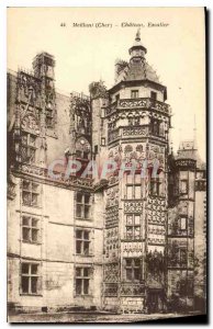 Old Postcard Meillant Cher Chateau Staircase