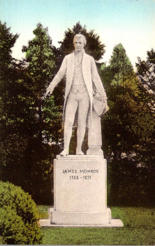 Virginia Monticello Carrara Marble Statue Of President James Monroe Handcolor...