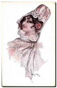Old Postcard Fantasy Illustrator Woman Mir