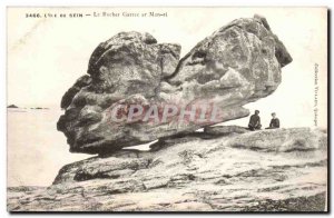 Isle of Sein Old Postcard The rock Garrec ar Men Ei