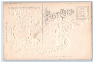 c1910's Gar Civil War Patriotic Flowers Holly Berries Embossed Antique Postcard