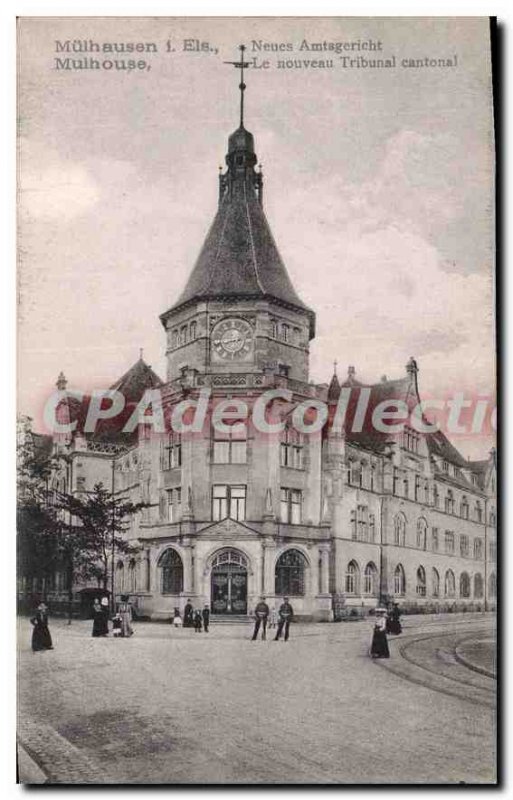 Old Postcard Mulhouse new Tribunal Cantonal