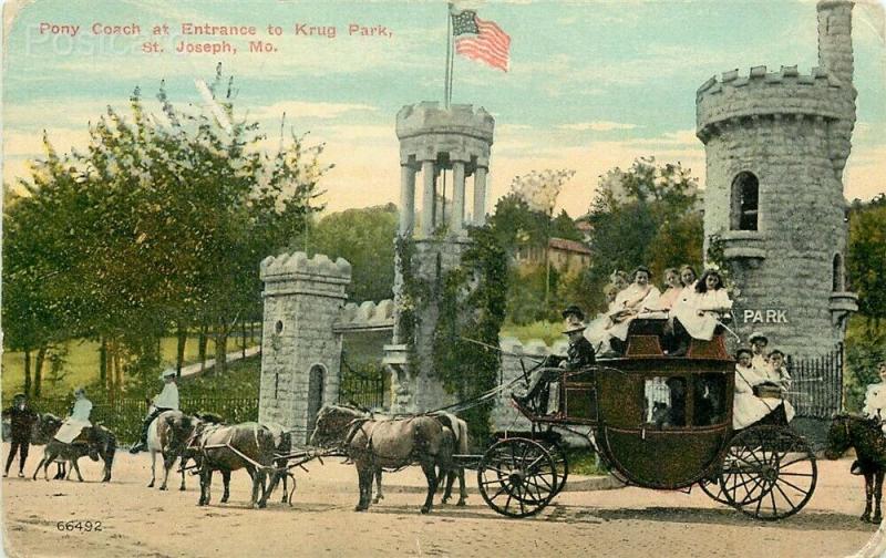 MO, Saint Joseph, Missouri, Krug Park, Entrance, Pony Coach