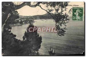 Old Postcard Villefranche Sur Mer Cap Saint Jean View taken between Olives