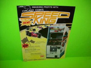 Speed King Original Arcade Game Flyer Electro Mech Driving Game Chicago Coin