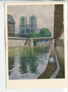 455492 USSR 1975 year painting Kalinin Gallery Laktionov Paris Notre Dame