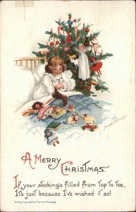 Christmas Stocking Dolls Books Stuffed Bunny Vintage Toys Vintage Postcard