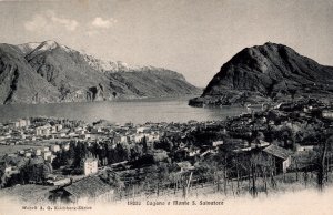 Switzerland Lugano e Monte San Salvatore Vintage Postcard 09.90