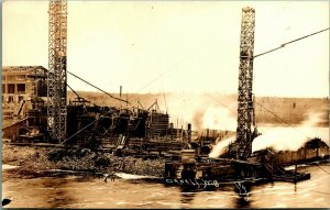 RPPC Chippewa River Dam Powerhouse Construction Cornell WI 1912 Postcard UNP D5