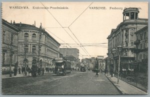 WARSAW POLAND WARSZAWA KRAKOWSKIE PRZEDMIESCIE ANTIQUE POSTCARD