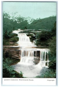 c1910 Queen's Cascades Wentworth Falls New Zealand Unposted Antique Postcard