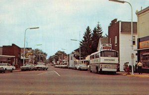 Abbotsford Wisconsin Main Street, Greyhound Bus & Coca Cola Sign PC U4727