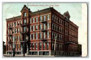 1913 Postcard Goodlander Hotel Fort Scott Kans. KS Vintage Standard View Card 