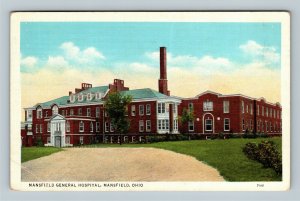 Mansfield OH Mansfield General Hospital Linen Ohio Postcard