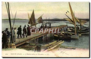 Golfe Juan Old Postcard L & # & # 39embarcadere and 39escadre