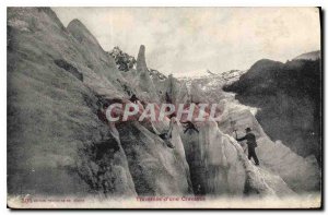 Postcard Old Traversee a Crevasse