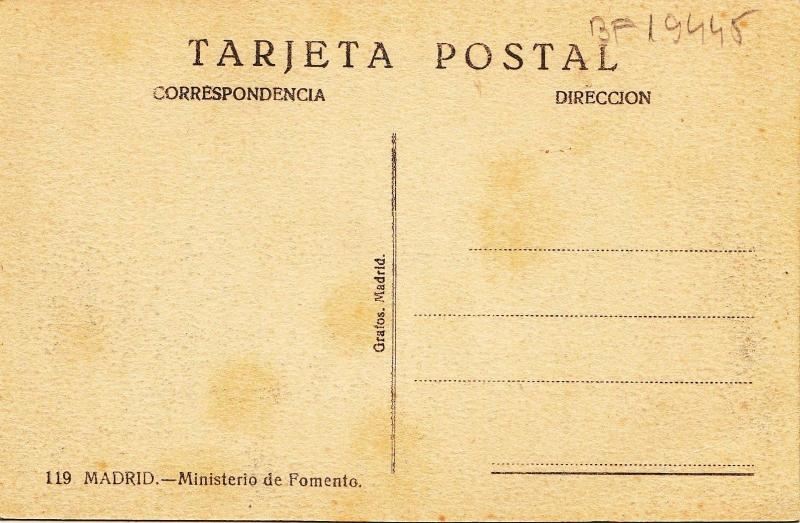 BF19445 madrid ministerio de fomento   spain  front/back image