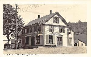 Jamaica VT J. A. Muzzy Dry Goods Groceries Hardware Socony Gas Pumps RPPC