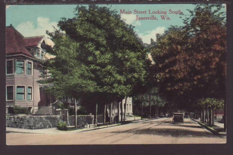 Main Street Looking South,Janesville,WI Postcard 