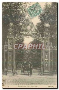 Old Postcard Entree du Parc Monceau Paris