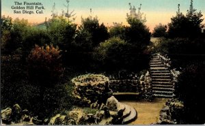 The Fountain, Golden Hill Park, San Diego CA Vintage Postcard I52