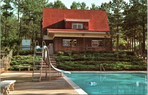 Postcard Georgia McDonough Koa Atlanta South Camp Site Swimming Pool 1977 V200