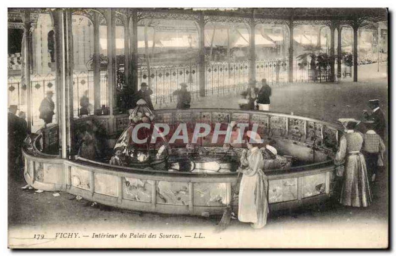 Vichy Old Postcard Interior of the Palace of Sources