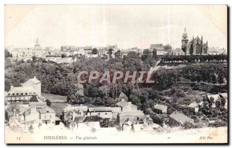 Old Postcard Fougeres General view