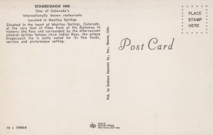 USA Stagecoach Inn Restaurant Manitou Springs Colorado Vintage Postcard 09.83