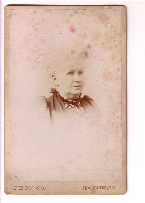 Photograph, Portrait Older Woman, J H Kent, Rochester, New York, Vintage Thick