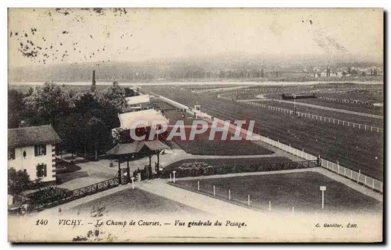 Old Postcard Horse Riding Equestrian Vichy Racecourse weighing Vue generale