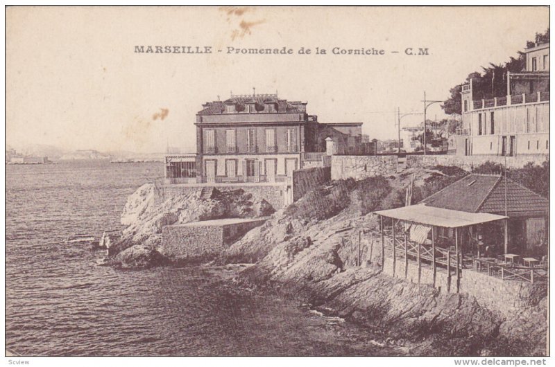 MARSEILLE, Bouches Du Rhone, France, 1900-1910's; Promenade De La Corniche